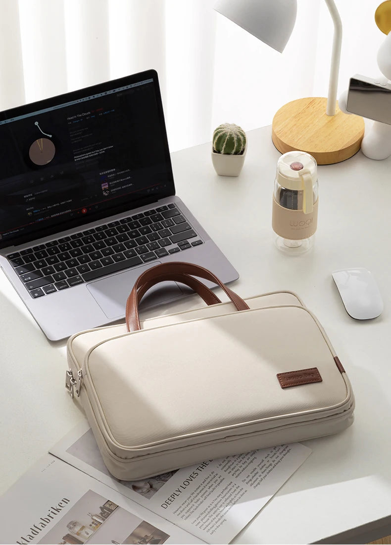 Laptop Bag Women Slim Briefcase Notebook Carring Case for MacBook Air 13 Pro 14 M5 Huawei Matebook Lenovo Acer Xiaomi 15.6 inch