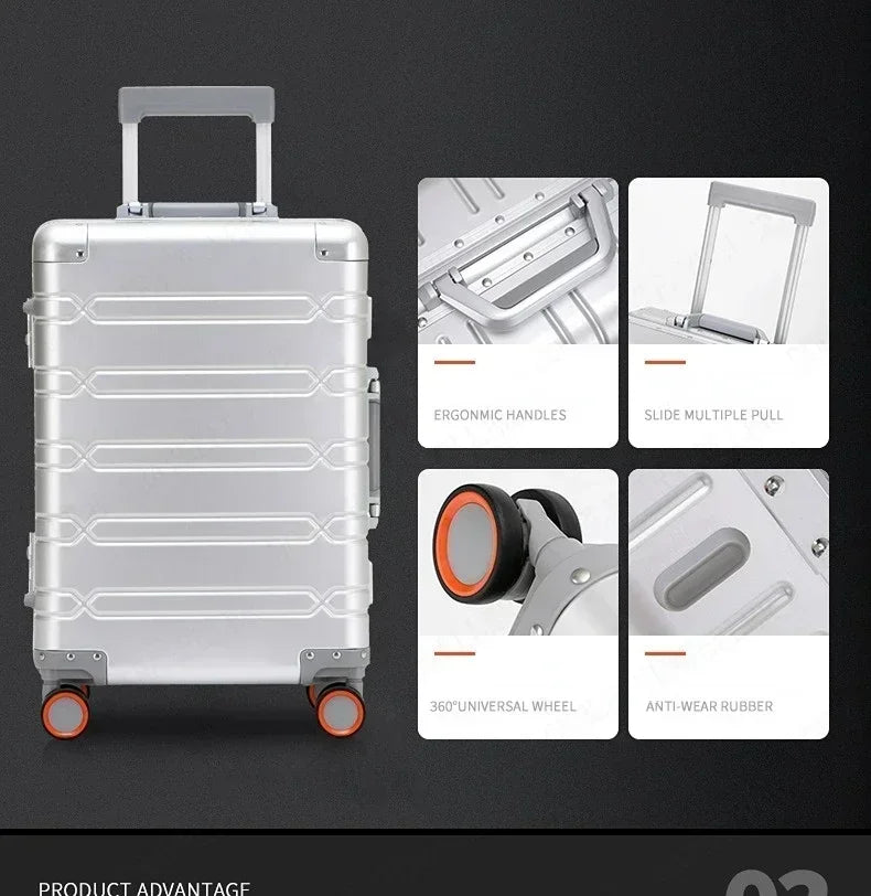 A Luxurious 29-inch Aluminum-magnesium Alloy Suitcase/bag, Perfect for Students, with Ample Space. Ships From The EU.