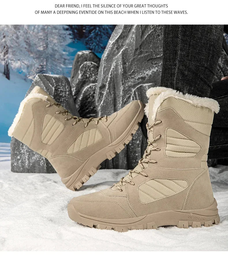 Thickened Winter Snow Boots Men's High Top Cotton Outdoor Sports Boots Couples Snow Shoes Anti-wear Comfortable Warm Zapatillas