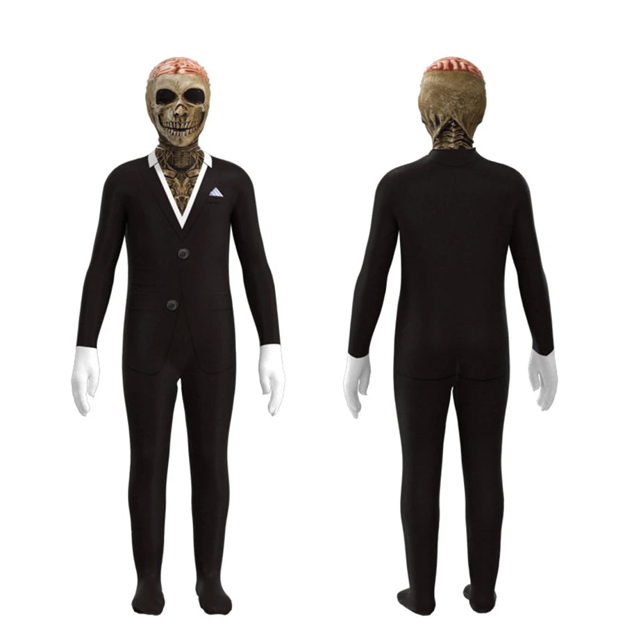 Halloween Costumes Ghost Skull Cosplay Jumpsuit for Kids Child Adults Scary Skeleton Bodysuit Halloween Mask Carnival Clothes