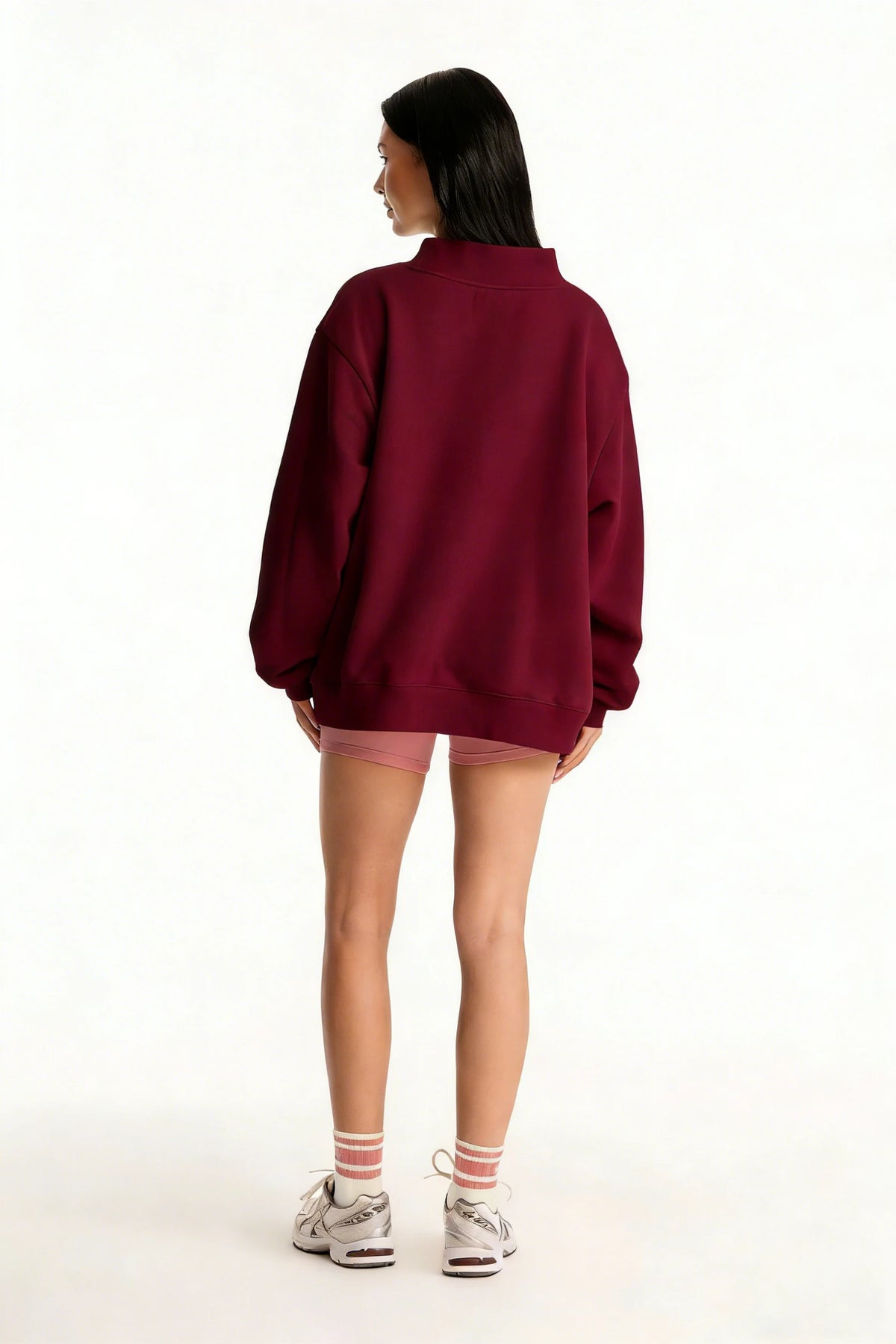 2026 Ladies' Women's Sweatshirts Spring Autumn Long Sleeve Mock Neck Casual Hoodies Plus Size Womens Relaxed Solid Color Hoodie