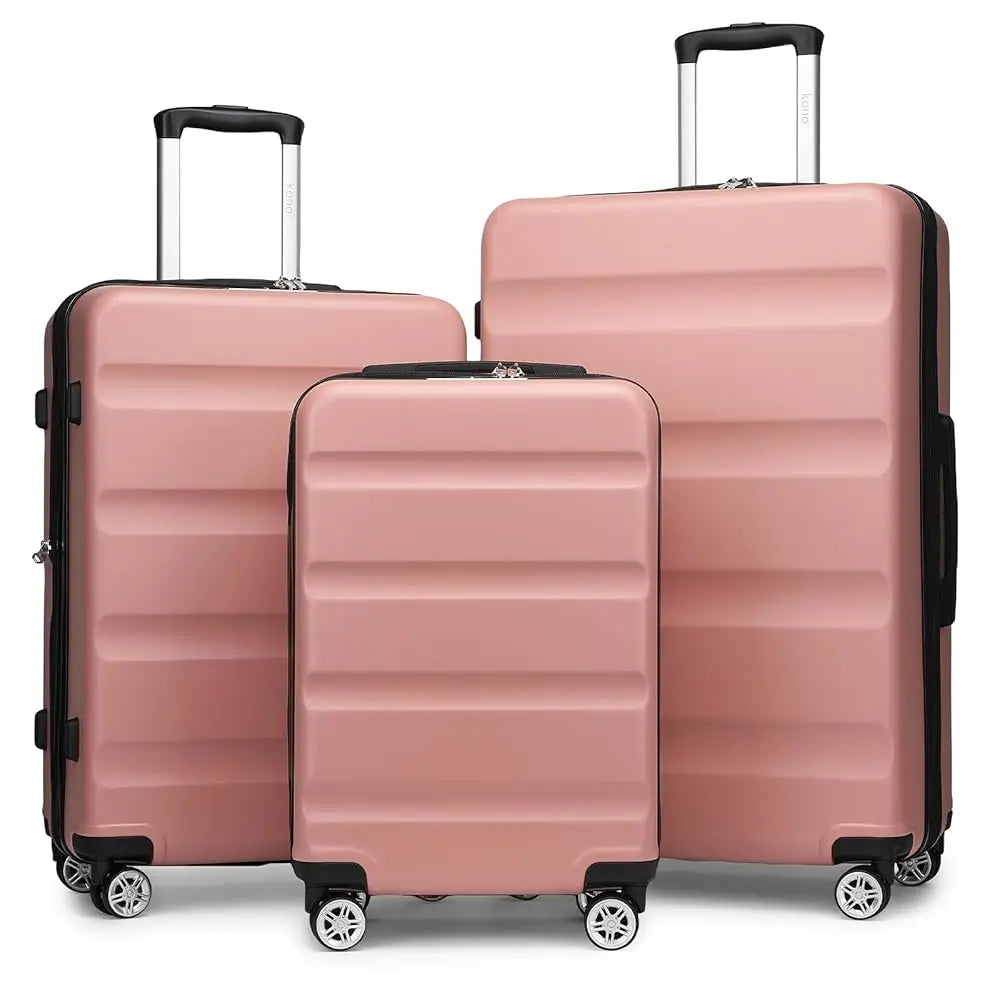KONO hand luggage Suitcase-Lightweight hard case with TSA Lock & 4 spinner wheels, cabin-fit (55/65/75cm)