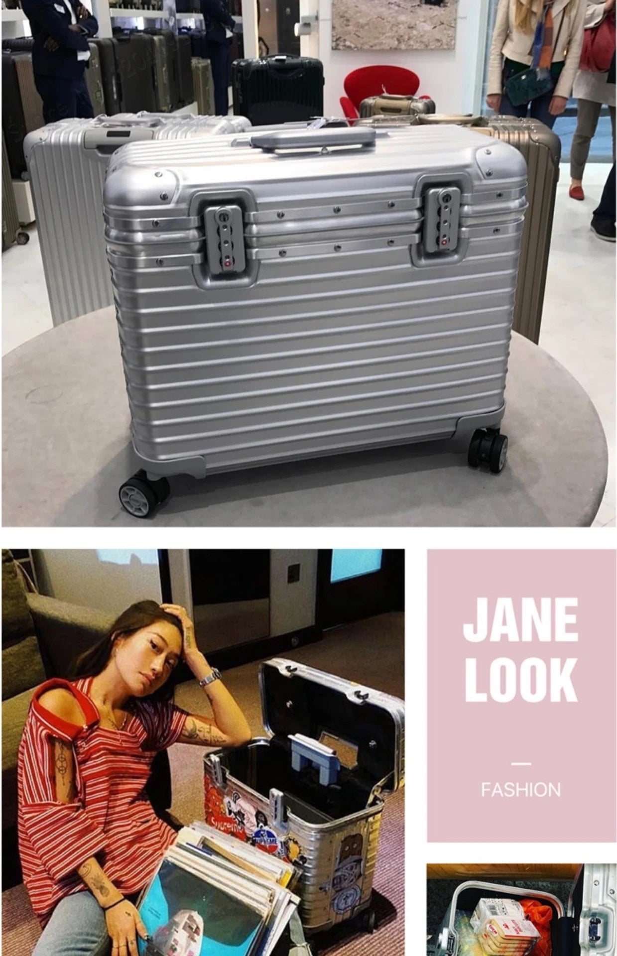 All Aluminium Magnesium Alloy Captain's Luggage Top Flap Camera Case 18/20‘’ Cabin Suitcase 22/24‘’ Trolley Case