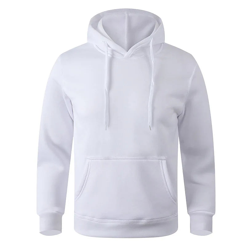 Winter Solid Color Men Hoodies Fleece Warm Mens Sweatshirt Fashion Men Fleece Warm  Sweatshirt