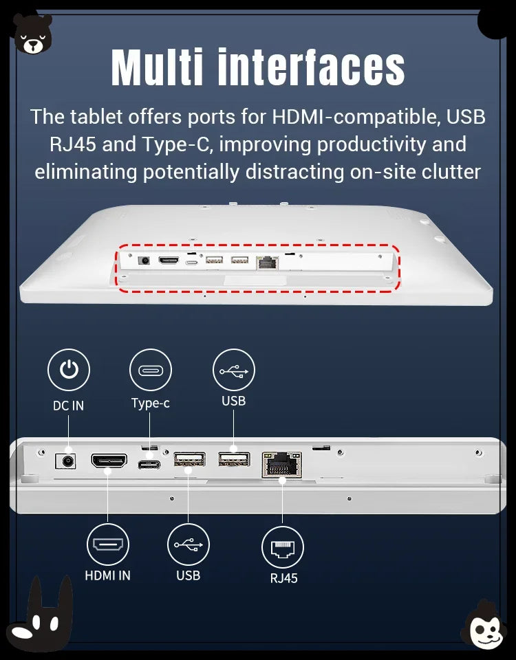 2026newUltra-thin 14 Inch Wall Mounted Android 14 POE Tablet Touch Screen Display 8-core CPU HDMI Input Smart Home Panel