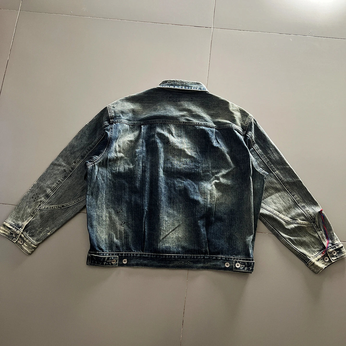 Vintage Washed Denim Jacket Loose Fit Short CleanFit Men's Jeans Coat Casual Style Button Closure Long Sleeve Cotton Jacket