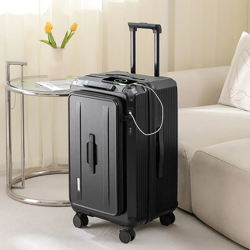 Large Size Expandable Suitcase 32/34 inch Side Opening Travel Luggage Large Capacity Check-in Box with Brake 5 Wheels Trolley Ca