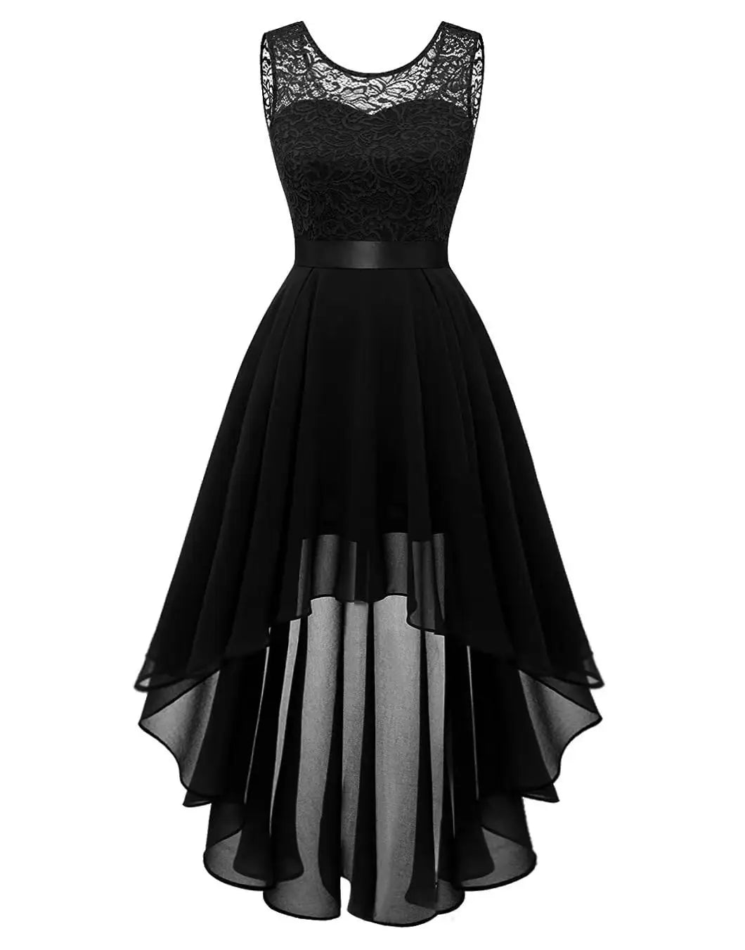 Sexy Lace Trim Chiffon Midi Dress Women's Party Dress Evening Dress Formal Dress Flared Hem Wedding Guest Dress Flowy A-line