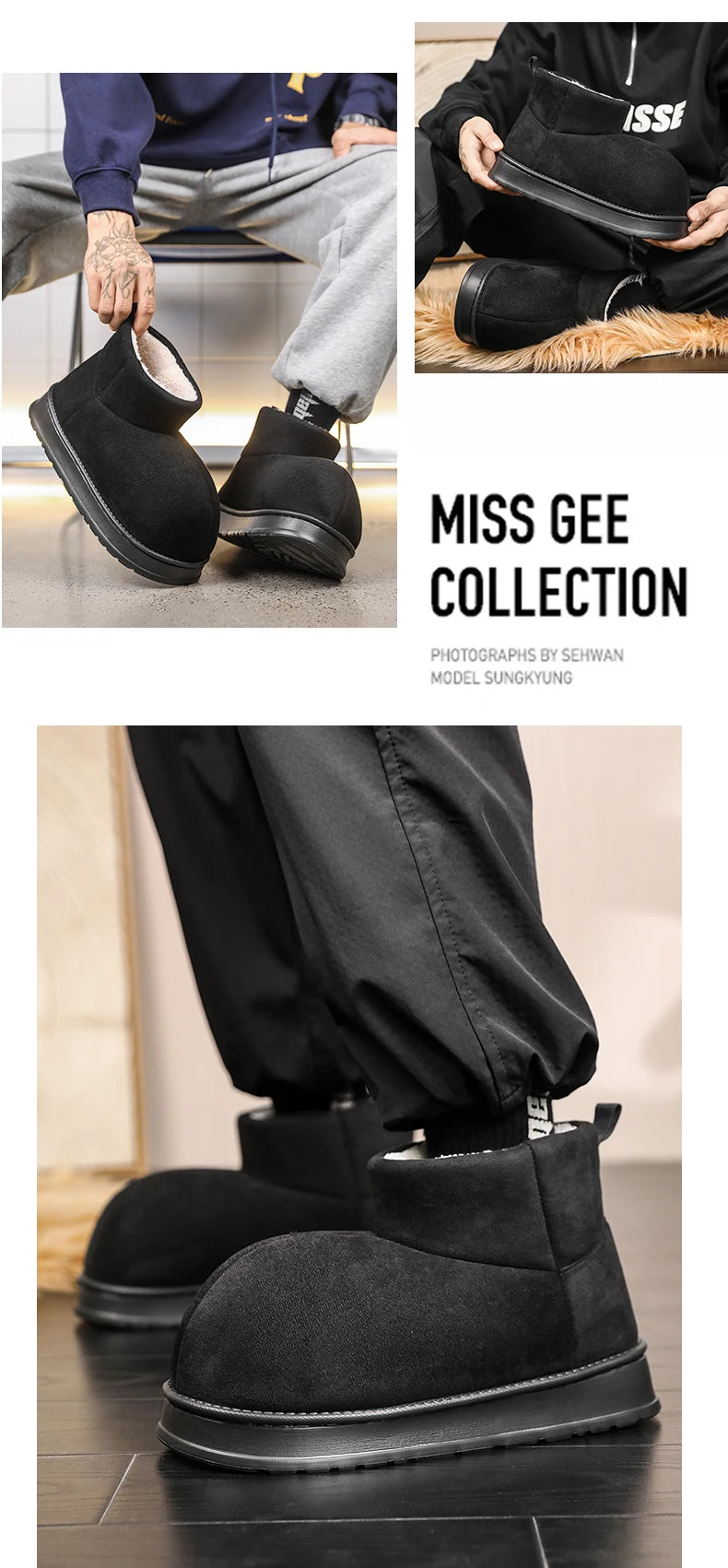 Popular Men's Big-Toe Snow Boots with Plush Lining and Warm Cotton Shoes