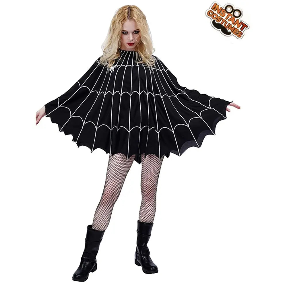 Clothing Prop Halloween Cosplay Cape Loose Spider Net Ghost Hooded Cloak Pumpkin Fun Interaction Witch Cosplay Cloak