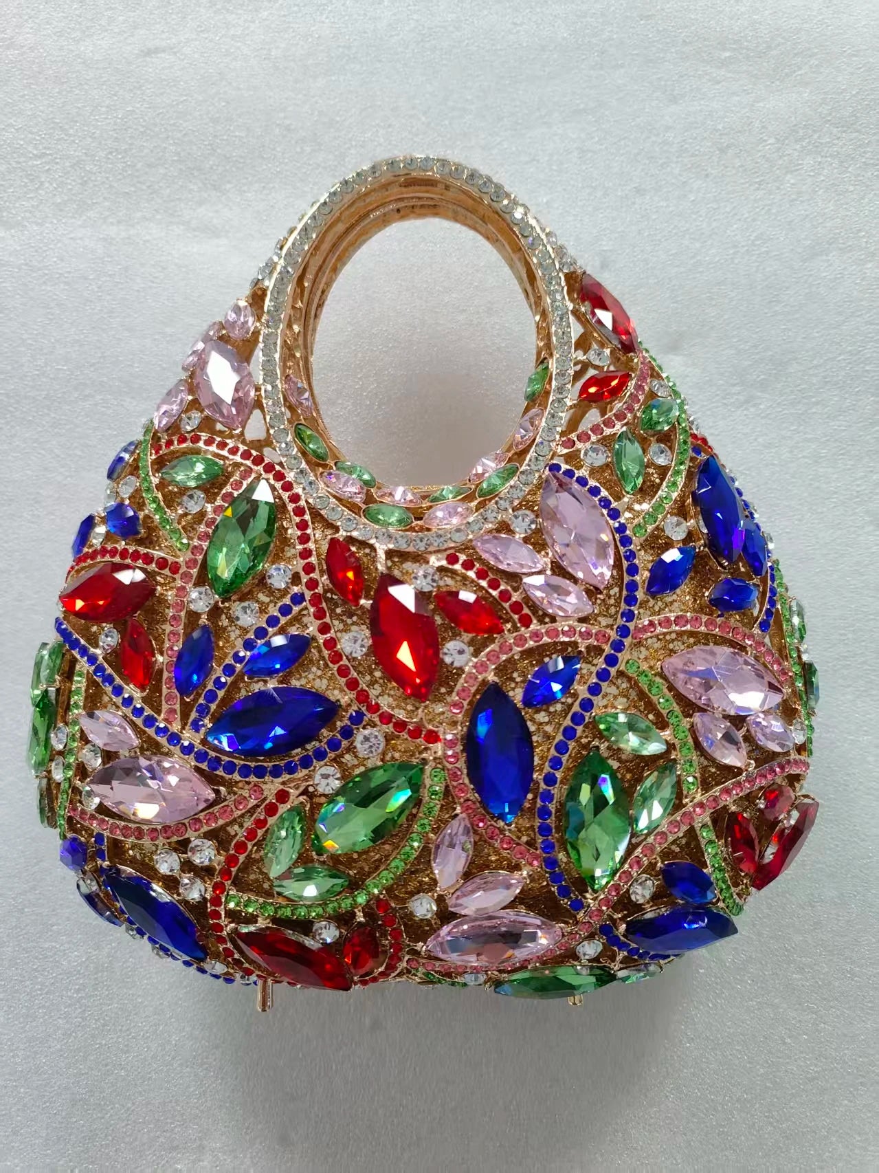 XIYUAN Women Red Rhinestone Evening Party Bags Fashion Shiny Diamond Handbag Wedding Bridal Clutches Gold Luxury Designer Purses