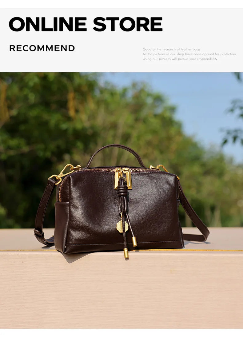 YANATARI Luxury Handbags Female Crossbody Bags Shoulder Bag Women Bags New Fashion 2026 Genuine Cowhide Leather Satchel
