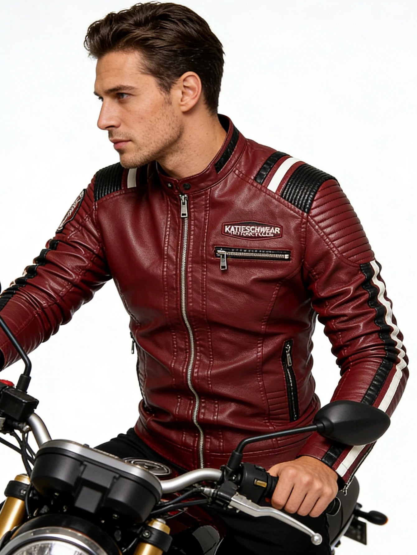Men's Faux Leather Jacket Motorcycle Jacket Waterproof Windproof PU Moto Vintage Bomber Winter Jacket Men