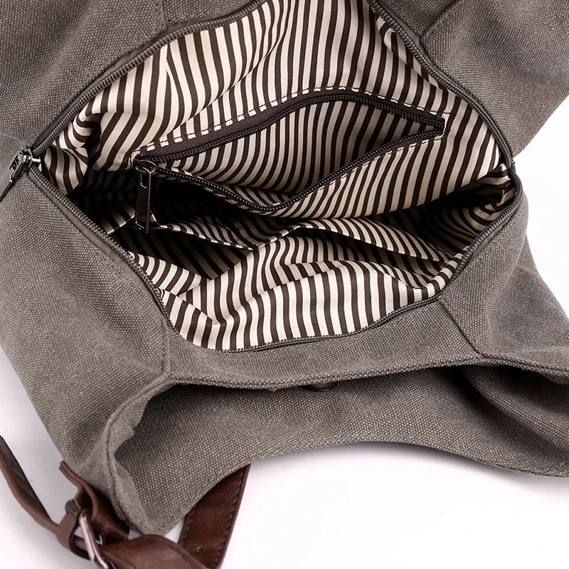 Canvas patchwork Female Top-Handle Bag Women Shoulder Bag Vintage Ladies Commuting Handbags