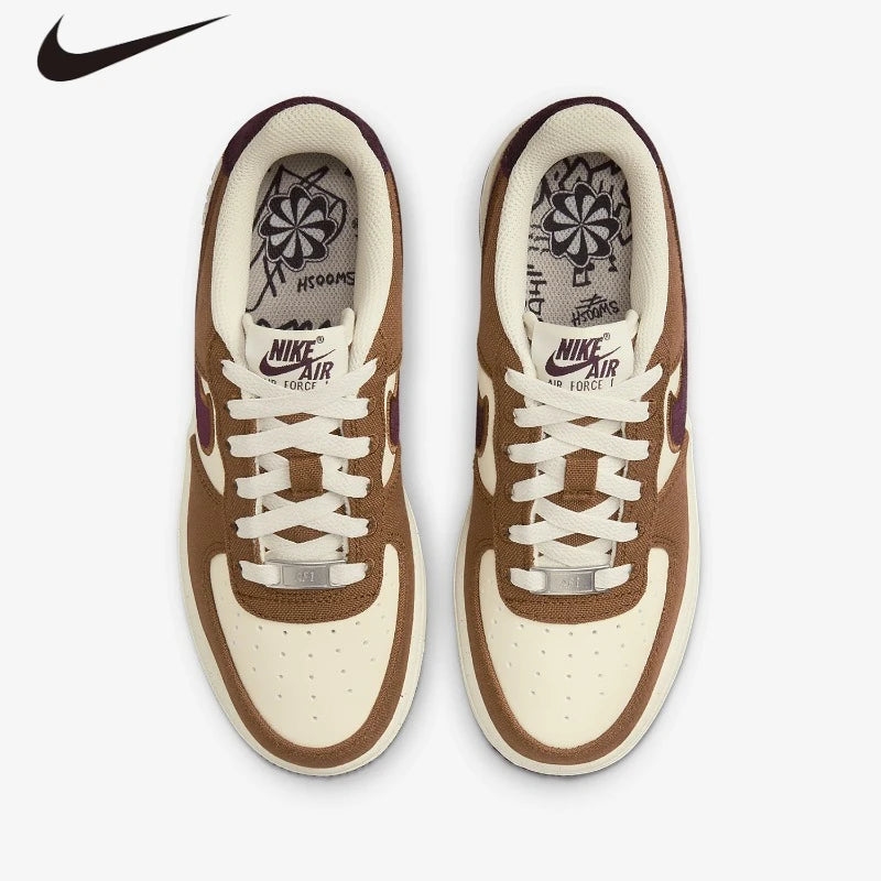Nike Air Force 1 LV8 3 GS Sneakers, Canvas Velvet Swoosh Air-Sole Cushion Notebook Doodle Casual Shoes for Youth FN4731-200