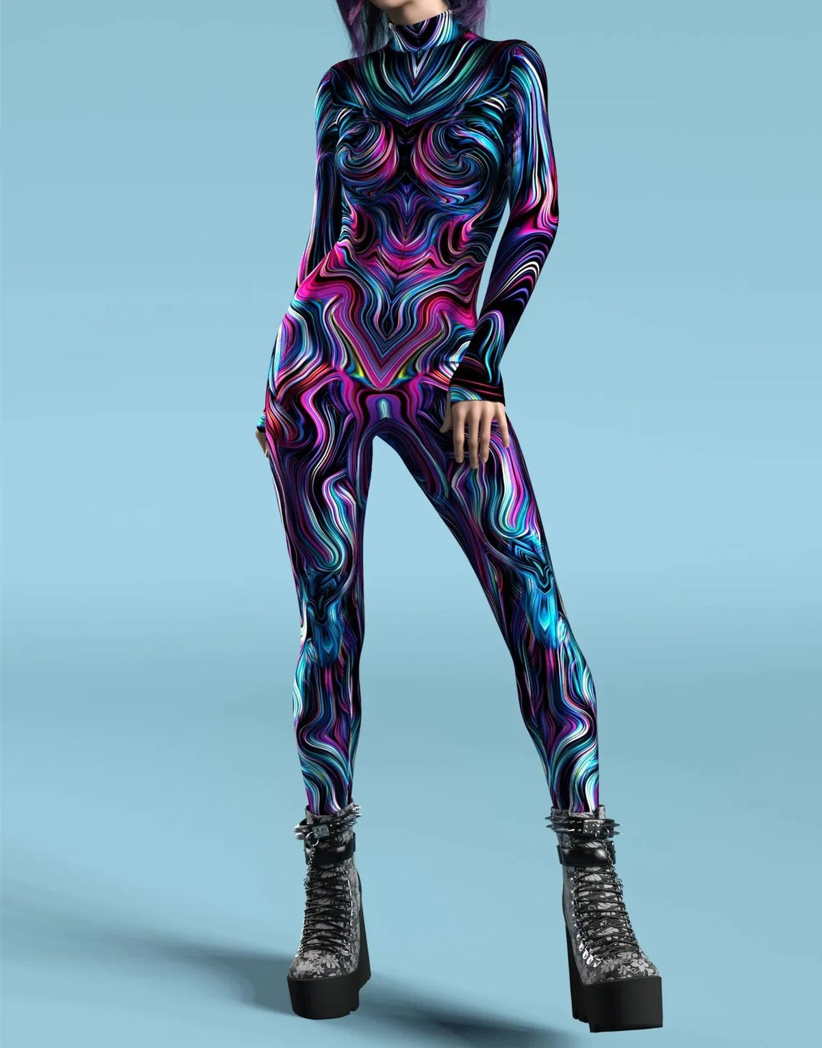 Women's Gothic Y2k Sexy Cool Dark Skull Suit Mechanical Armor Bodysuit Role Play Suit Robot Costume Party Performance Tights