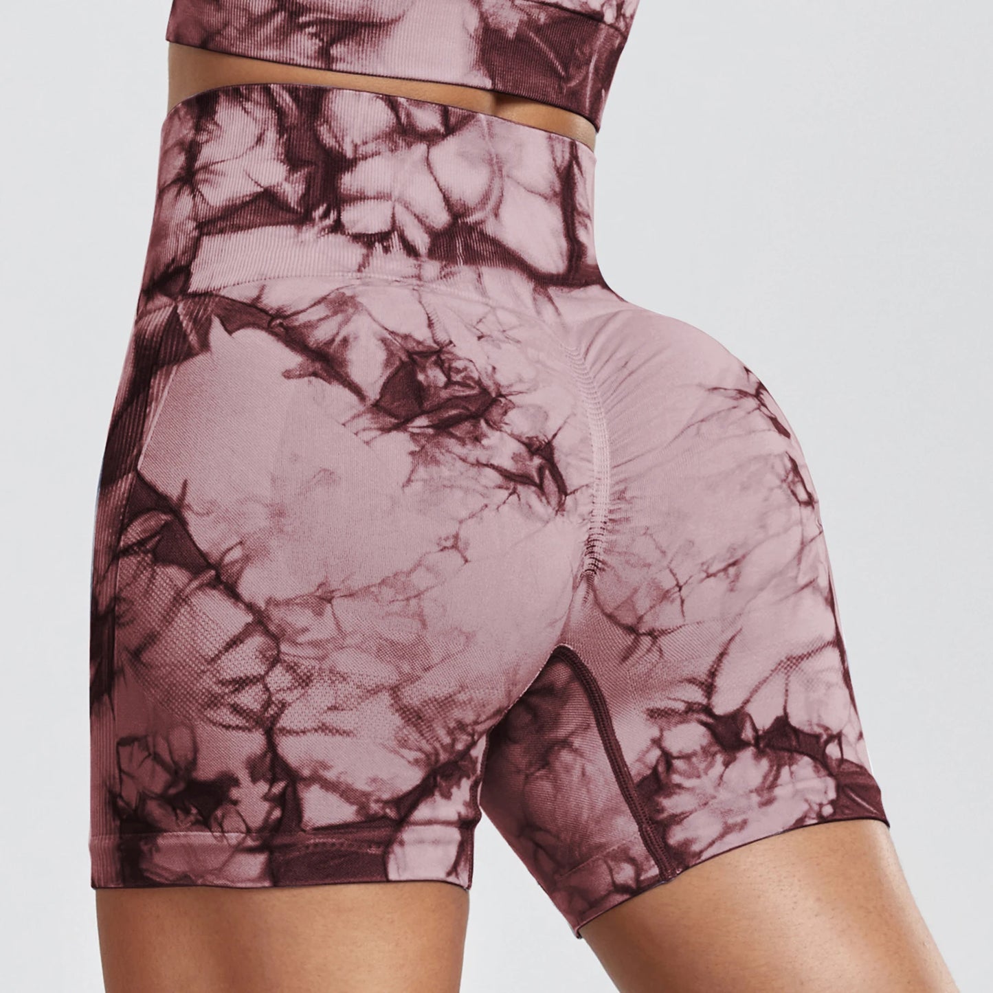 Women's Yoga Shorts Tie Dye Peach Butt Quick Dry Fitness Pants High Stretch Hip Lift Sweatpants Tight Leggings