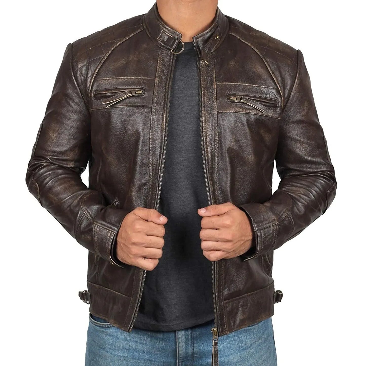 High Quality PU Coat Autumn Leather Jacket Men Slim Casual Moto Biker Stand Collar Solid High Quality Korean Leather Jakcets