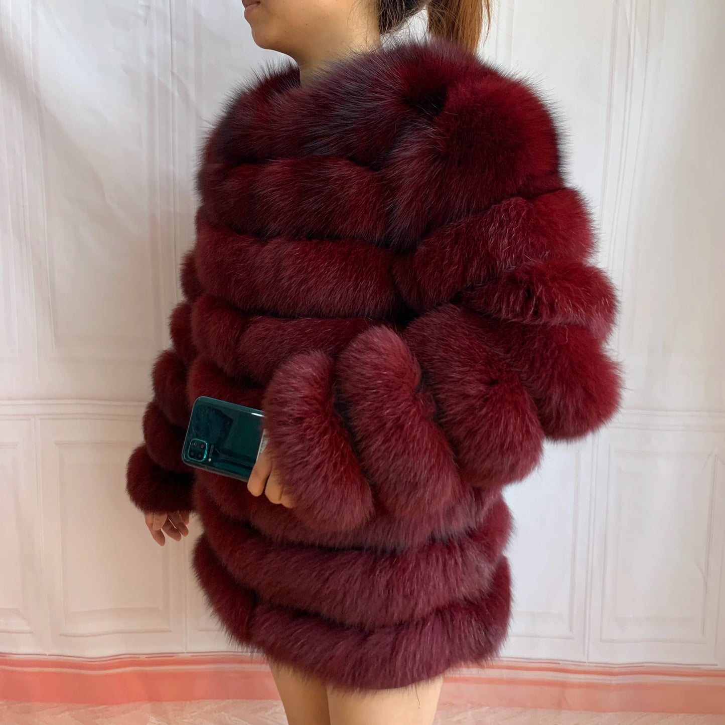 NEW Style Length Sleeves 4in1 Real Fur Coats Women Natural Real Fur Jackets Vest Winter Outerwear Women Fox Fur Coat Quality Fur