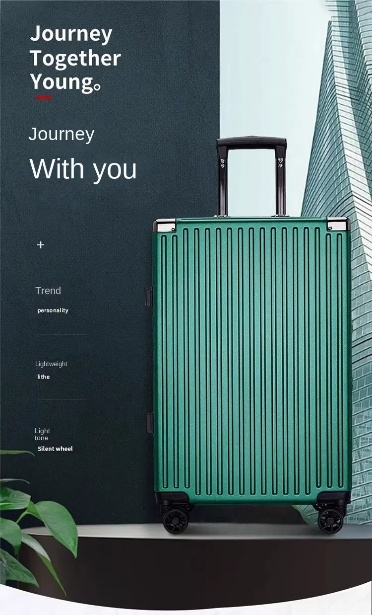 Aluminium Frame Suitcase Large-capacity Trolley Case Strong and Durable Password Cabin Bag Thickened PC suitcase 20/22/24/26/28