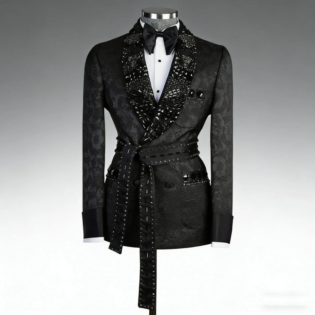Luxury Wedding Men Suits Gentleman Crystal Neck Tailor-Made Groom One Coat Singer Suits Formal Occasions Party Size Customized