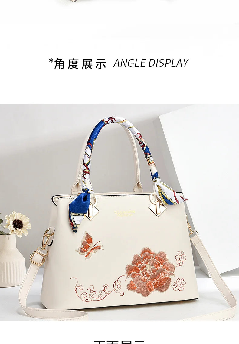 2024 New Women's Embroidered Handbag Versatile Fashion Trend Women's Crossbody Bag Exquisite Large Capacity Female Shoulder Bag
