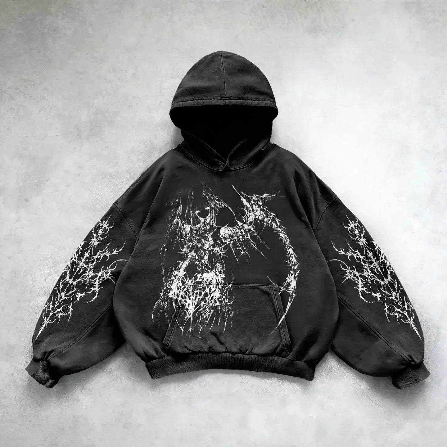 Harajuku gothic goddess print hoodies women goth 2025 hot sell hoodie y2k tops oversized sweatshirt black streetwear clothes
