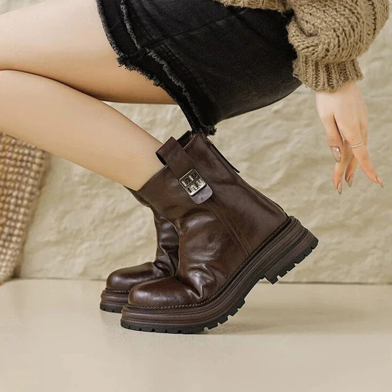 Women Winter Fleece Lined Snow Boots Non Slip Warm Short Boots for Cold Weather