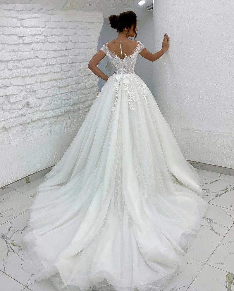 Princess Wedding Dresses Off Shoulder 3D Lace Applique Ladies Sleeveless Boho Bridal Gowns Vestido De Novia Customized 2025 Robe