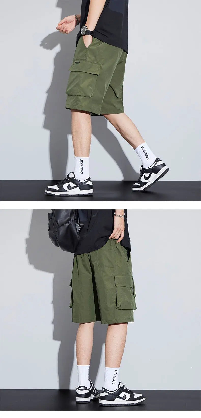Summer Men's Cargo Shorts Casual Baggy Multi-Pockets Streetwear Shorts Male Fashion Loose Overalls Shorts Male Plus Size