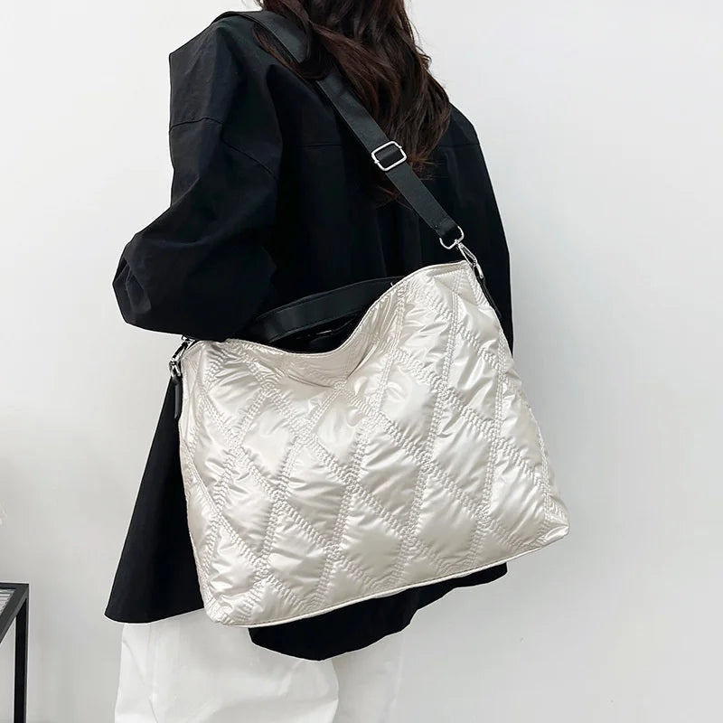 Simple Versatile Diamond Large Capacity Retro Handbag Women's Casual Soft Handle Crossbody Shoulder Bags