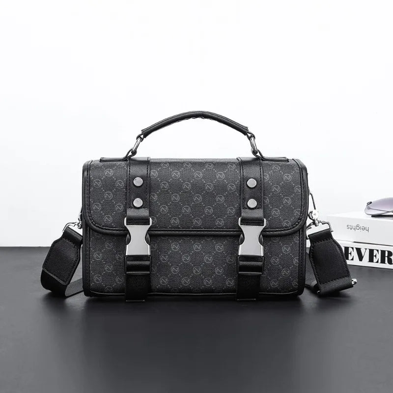 Fashion Plaid Men's Crossbody Bag Large Capacity Shoulder Messenger Bag Men Luxury Flap Crossbody Bags Male Rectangle Handbags