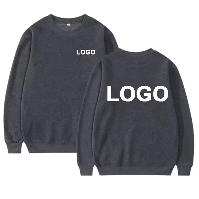 Customized Printed Men Women Round Neck Hoodies Fashiong O-Neck Loose Long Sleeve Pullover Personality Streetwear Sweatshirts