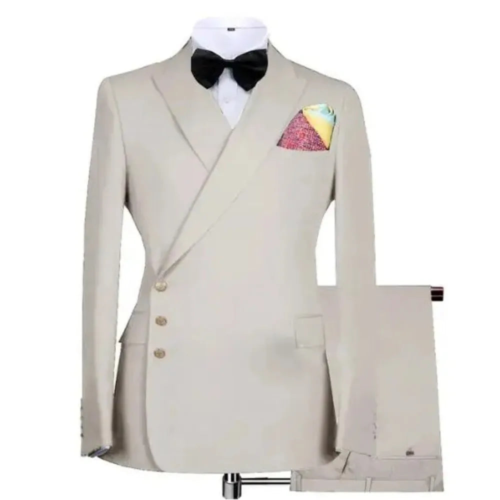 Formal Men Suits Spacial Design 3 Buttons Blazer Pants Business Wedding Groom Prom Tailored Made Suits For Men