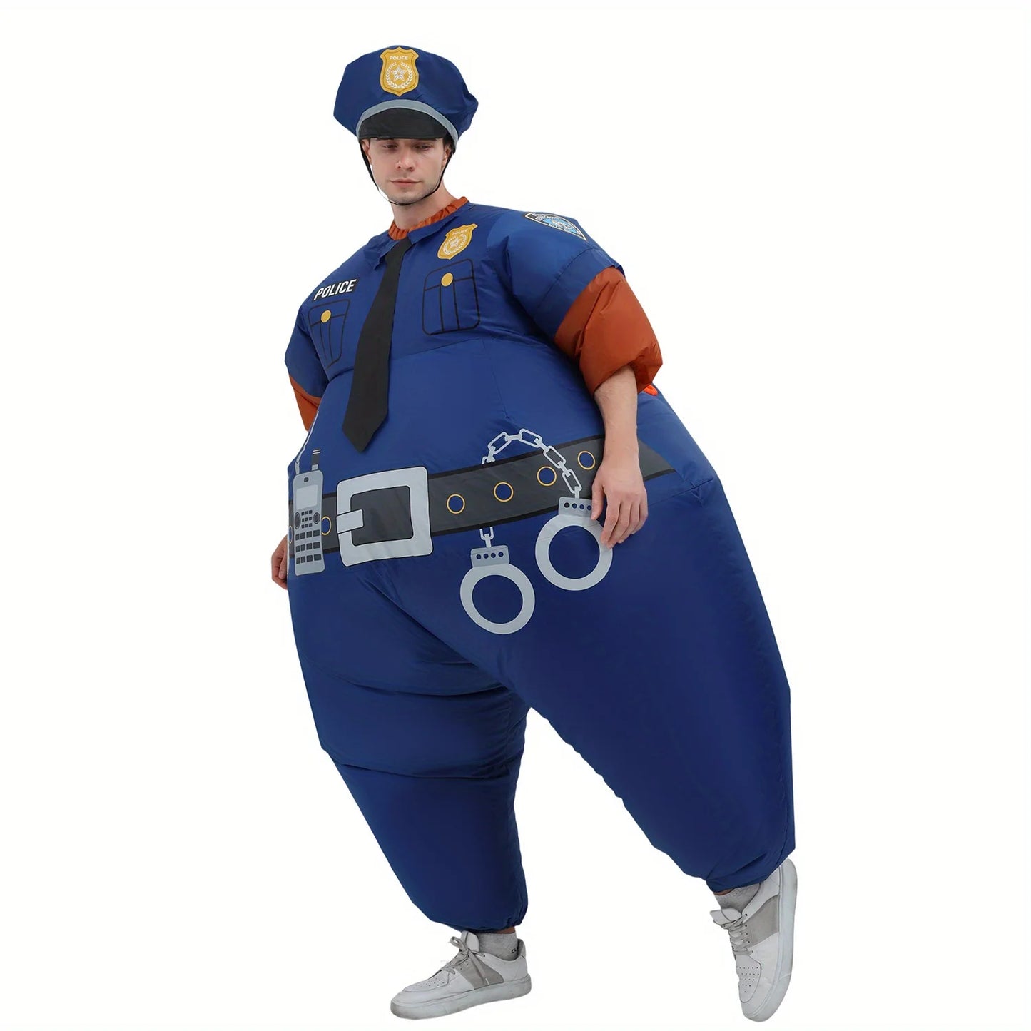 Inflatable Police Costume Halloween Costume Adult Funny Police Blow up Costumes for Cosplay Party