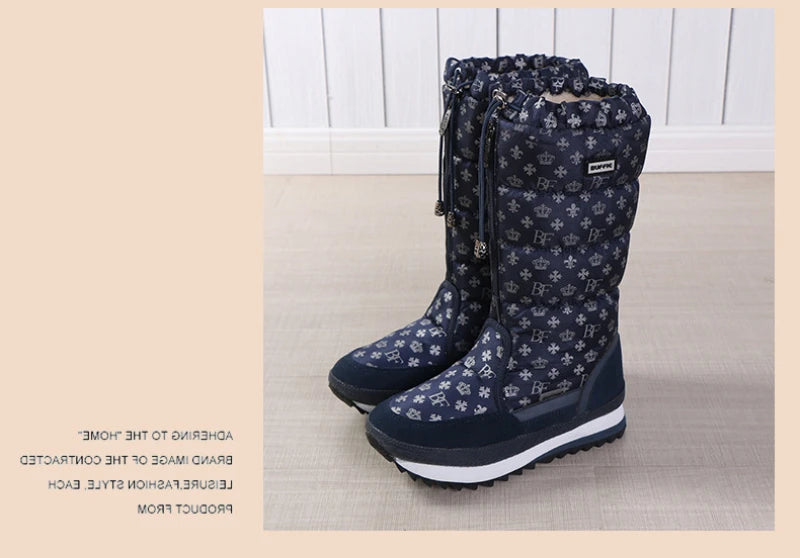 Large-Size Cotton Shoes For Winter Outdoor Thick Warm Cotton Shoes High-Top Snow Boots Winter Wild Plus Velvet Cotton Boots