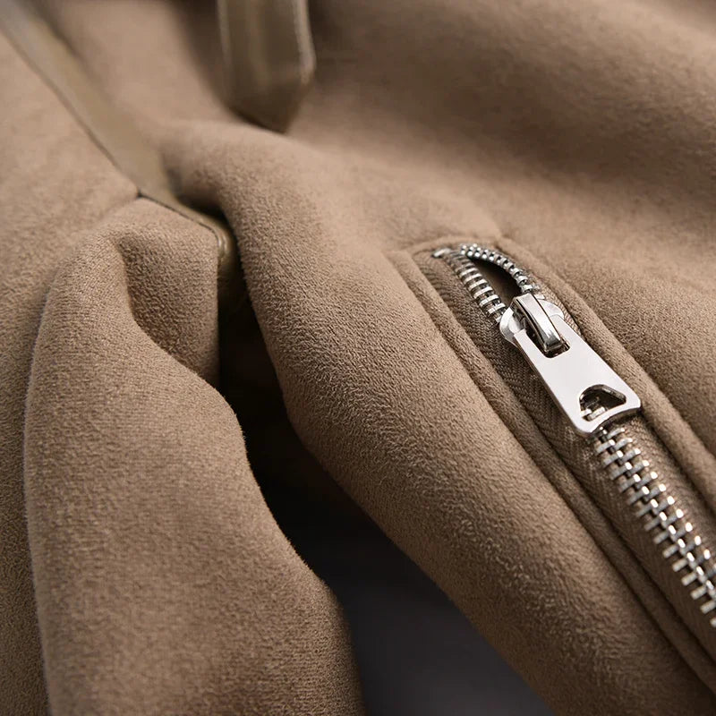 Winter Women Thick Warm Suede Lamb Jacket Short Motorcycle Brown Coats Faux Shearling Sheepskin Leather Jackets Outwear