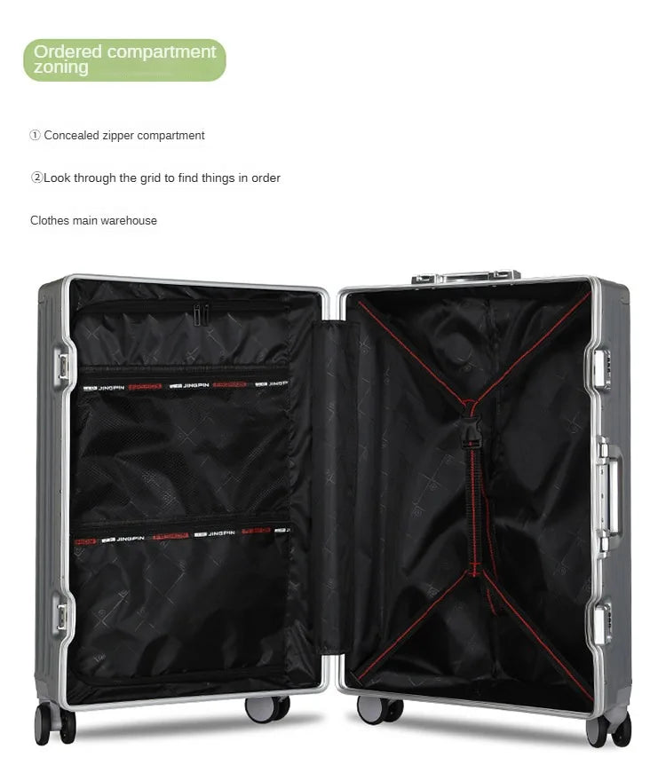 Carrier 28-inch Large-Capacity Suitcase Aluminum Frame Thickened Trolley Case Business Luggage Combination TSA Lock