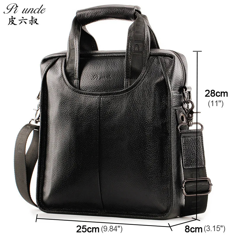 Business Briefcase Shoulder Messenger Bags Men's Genuine Leather 10-inch Laptop Bag's Men's Briefcase Office Business Handbag
