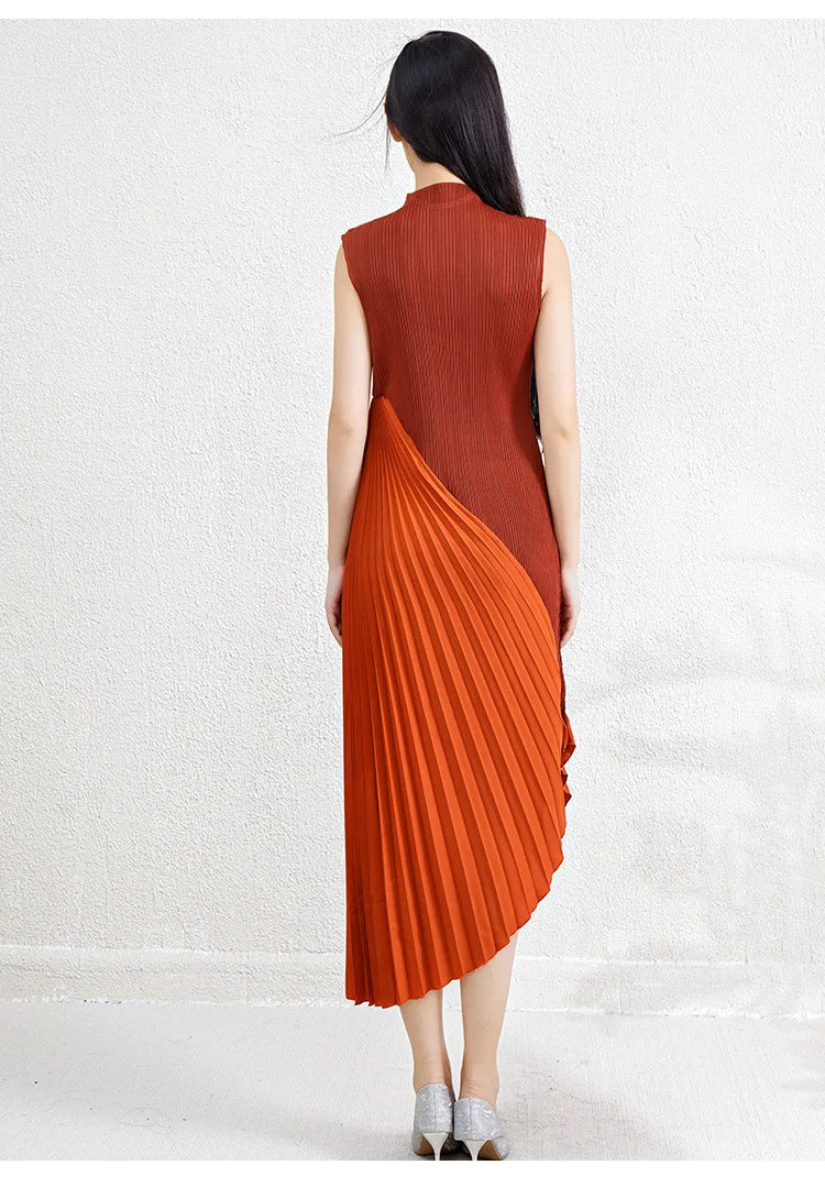 High-end women's summer dresses, sophisticated and stylish new styles, solid color, irregular patchwork, elegant evening gowns.