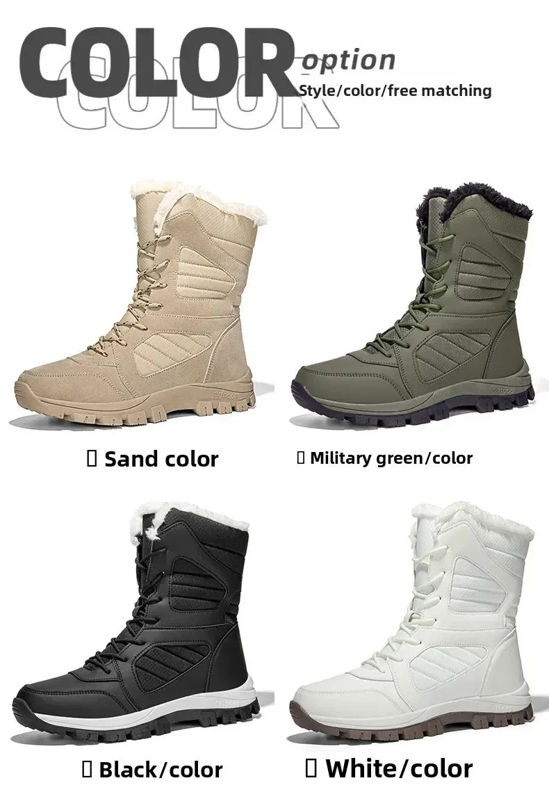 Thickened Winter Snow Boots Men's High Top Cotton Outdoor Sports Boots Couples Snow Shoes Anti-wear Comfortable Warm Zapatillas