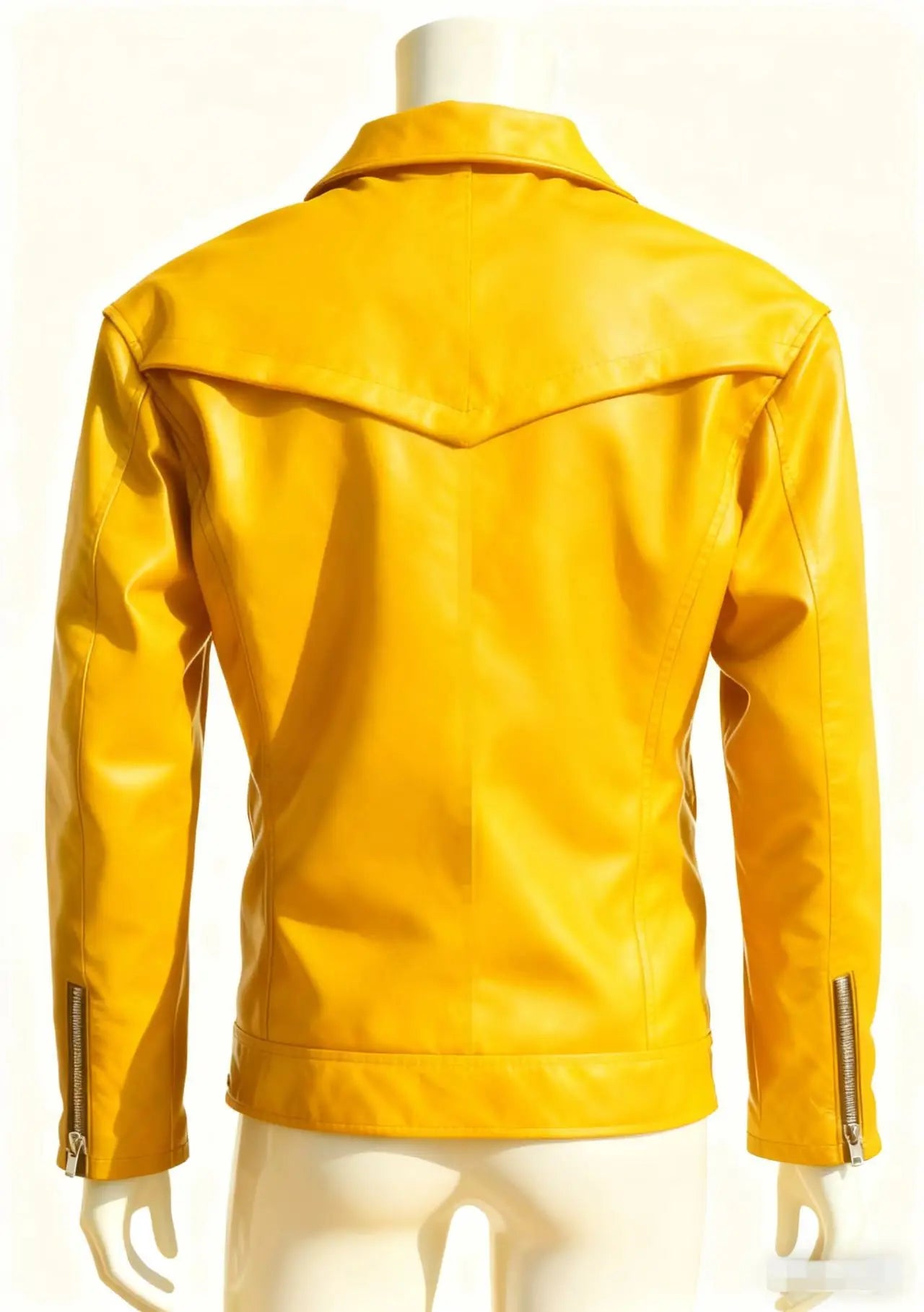 Winter and Autumn Men's Oversized Button-down PU Leather Coat with Multiple Zippers Polo Jacket, with Many Zippers