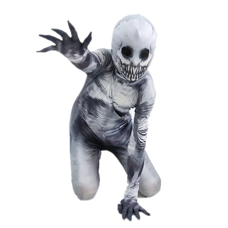 Halloween Frights! Adult Child Horror Grim Reaper Onesie, Skeleton Costume to start the horror!