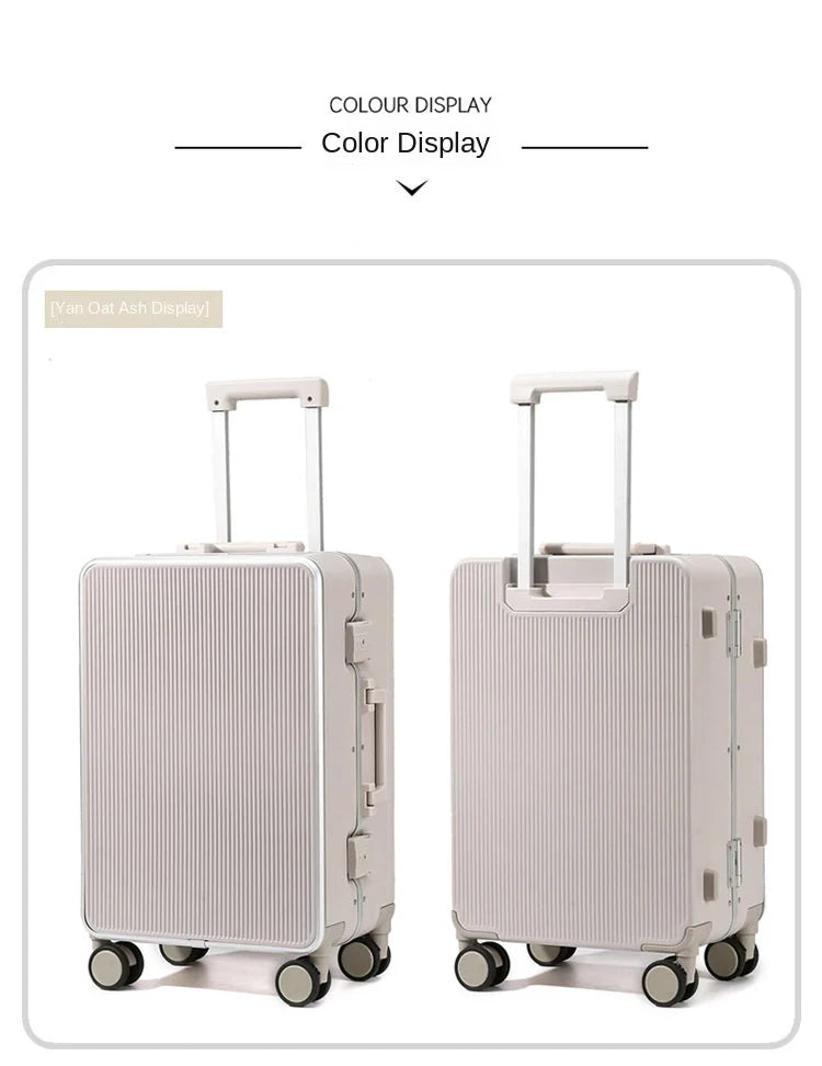 Sturdy Aluminium Frame Suitcase 28 inch Large Size Drop-resistant Trolley Case Business Suitcase 20 inch Boarding Box TSA lock
