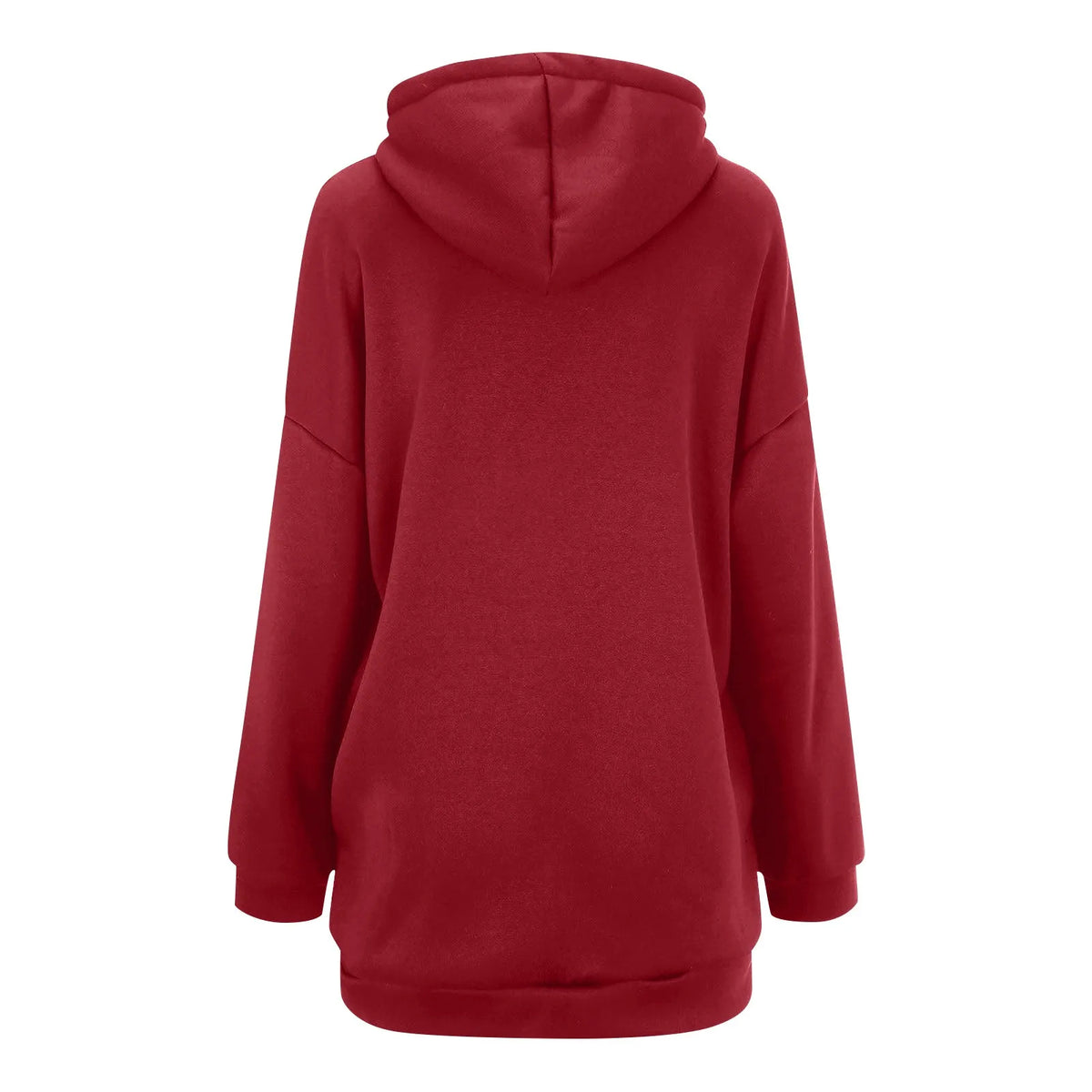Plus Size Long Hoodies Tunic Fashion Long Sweatshirts Solid Color Fleece Knitted Zip Up Jackets With Pockets For Women