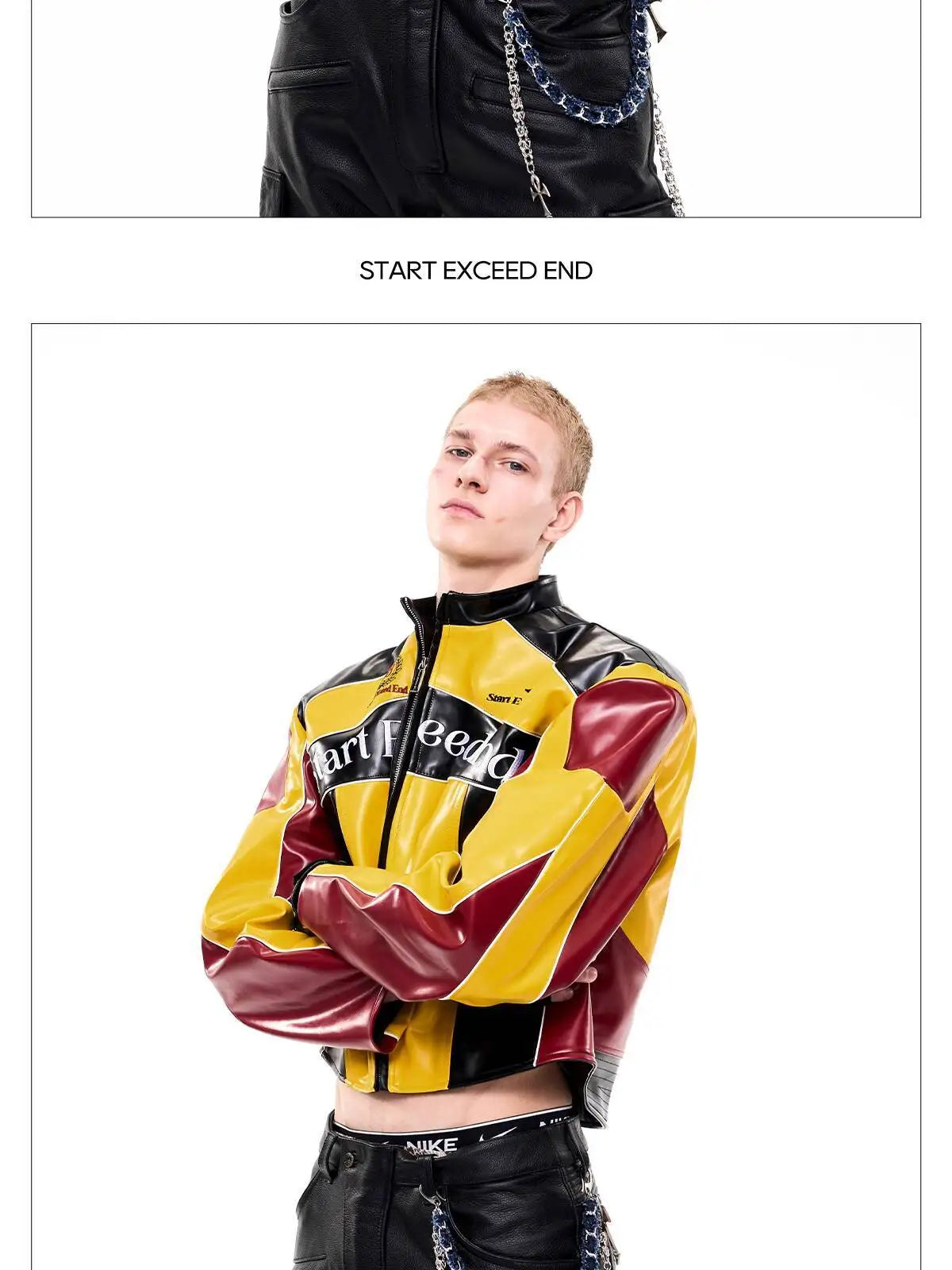 LUZHEN Fashion High Quality Embroidery Pattern Stand Neck Motorcycles Leather Jacket Men's 2025 New Original Short Coat JY4627