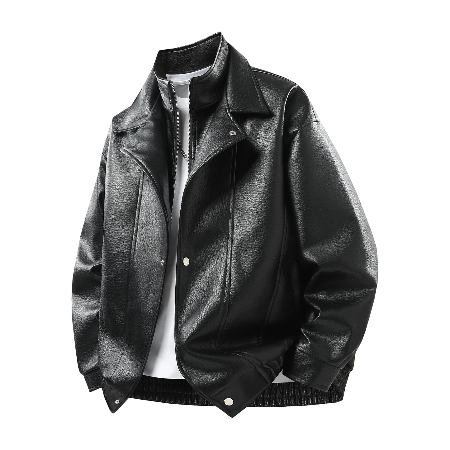 Leather Jacket Autumn Winter Outdoor Comfortable Warm Breathable Men's Jacket Sports Fitness Running Leisure Handsome Imitation