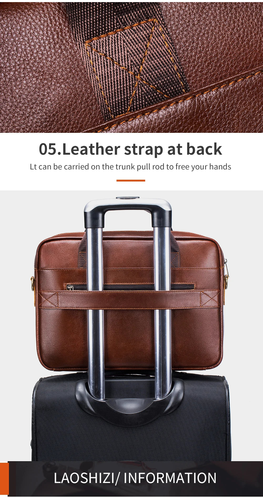 Hot Selling Men's Bags, Leather Handbags, Men's Top Layer Cowhide Briefcase, 15 Inch Computer File Bag