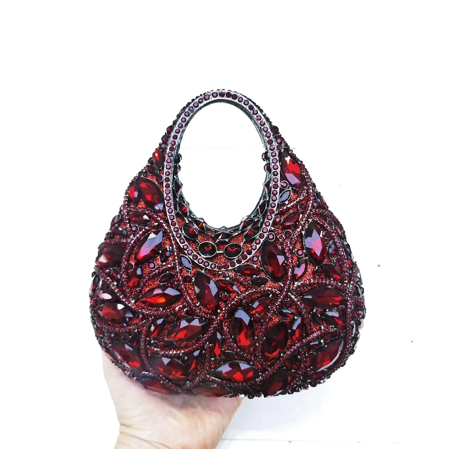 XIYUAN Women Red Rhinestone Evening Party Bags Fashion Shiny Diamond Handbag Wedding Bridal Clutches Gold Luxury Designer Purses