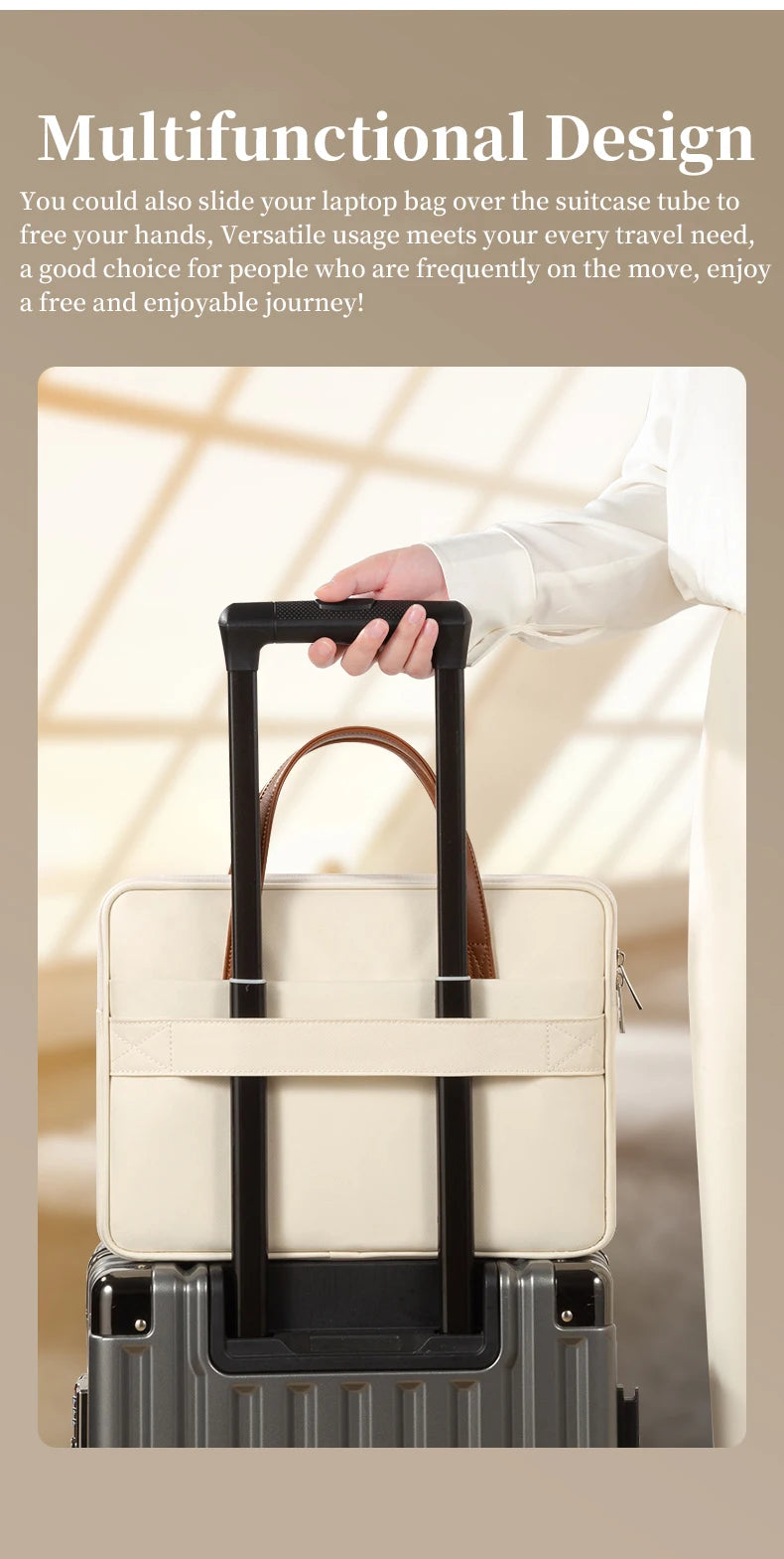 Laptop Bag Women Slim Briefcase Notebook Carring Case for MacBook Air 13 Pro 14 M5 Huawei Matebook Lenovo Acer Xiaomi 15.6 inch